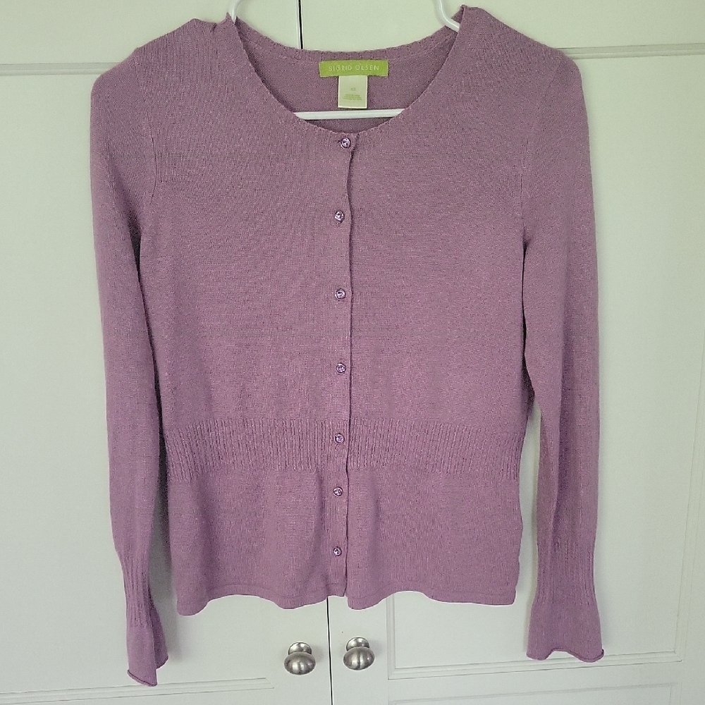Sigrid Olsen Silk Blend Cardigan Sweater In Extra Small